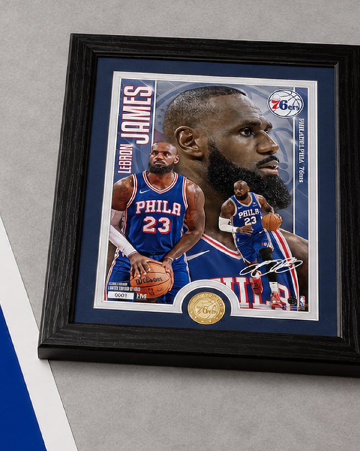 Framed LeBron James Philadelphia 76ers photo